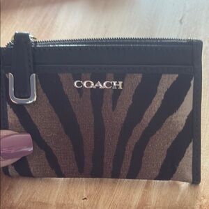 Coach Zebra Print Card Holder